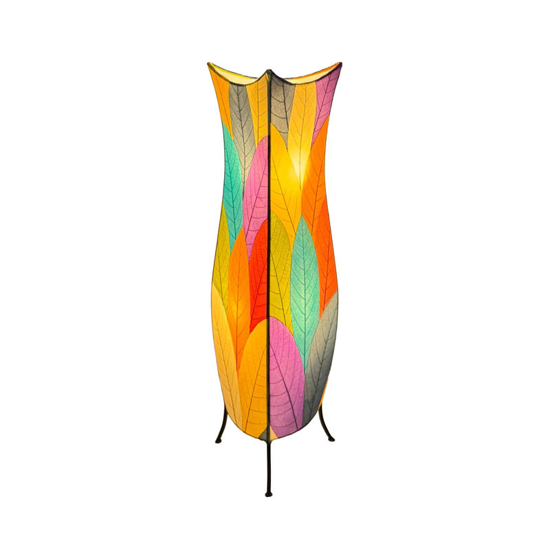 Conrado 36'' Black Novelty Floor Lamp, Green/Orange/Blue