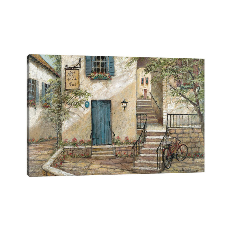 Hotel de La Place par Ruane Manning - reproduction d'art, H 18 po x l 26 po x P 1,5 po, Aucun mat, Toile tendue