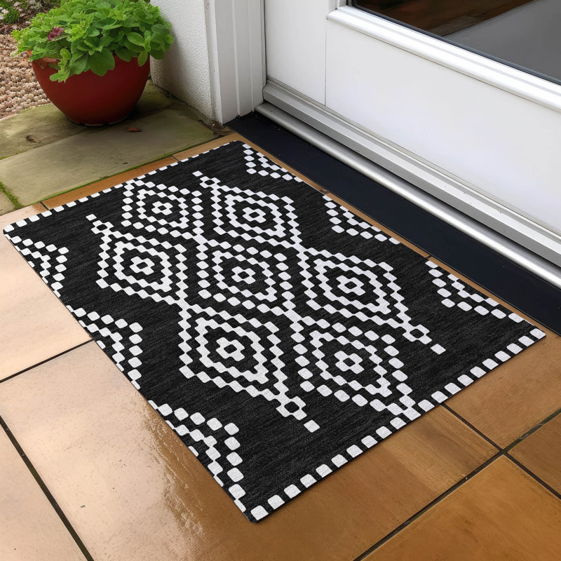 Tapis intérieur / extérieur rectangulaire 1 pi 8 po x 2 pi 6 po avec envers antidérapant, Rectangle 1 pi 8 po x 2 pi 6 po
