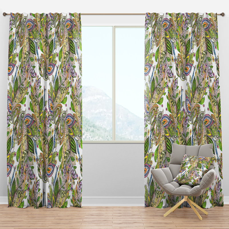 Panneau de rideau simple semi-diaphane avec passe-tringle, l 52" x L 84"