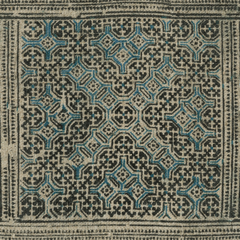 Block Print Textile II - Wrapped Canvas Print, 91cm H x 91cm W