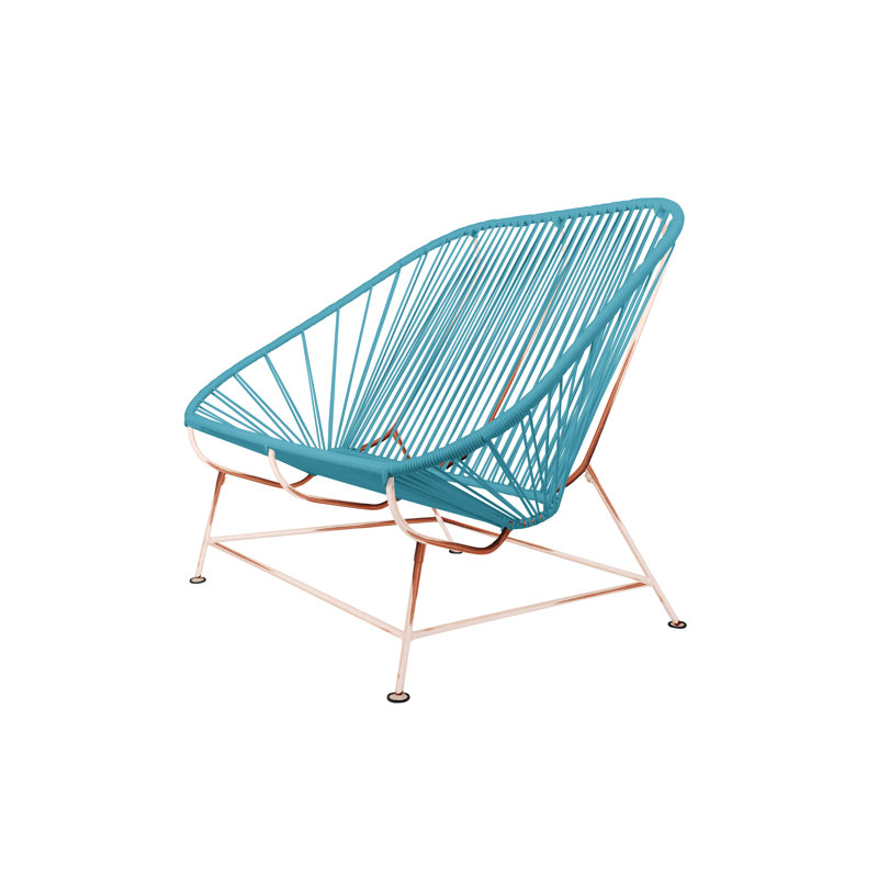 InLove Indoor/Outdoor Handmade Loveseat, Blue/Copper