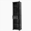 Grande armoire de rangement pour salle de bain, armoire de rangement autoportante avec deux portes de taille différente et tablette réglable, conception à étagère de porte, panneau de fibres à densité moyenne avec finition peinte, noir