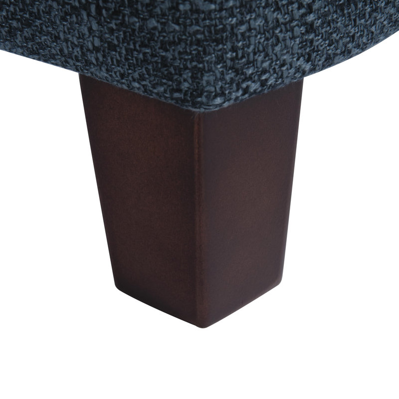 Small Textured Navy Tufted Storage Ottoman