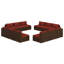 Ensemble modulaire de patio de 27,6 po de largeur avec coussins-36383620-36637600-242255373