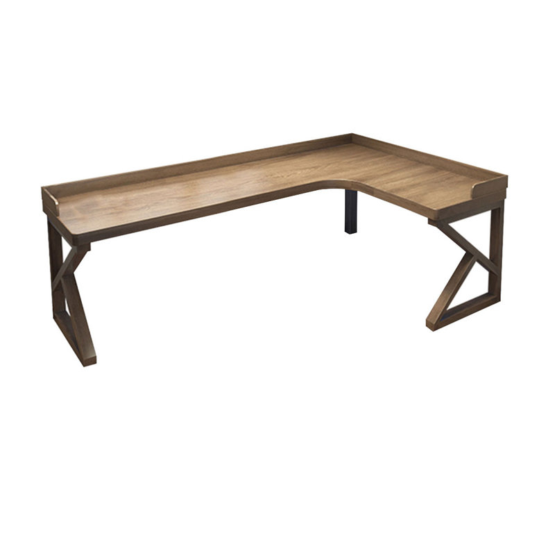 Bureau rectangulaire en bois massif noyer clair, H 29,53 po x l 78,74 po x P 47,24 po, Retour à droite