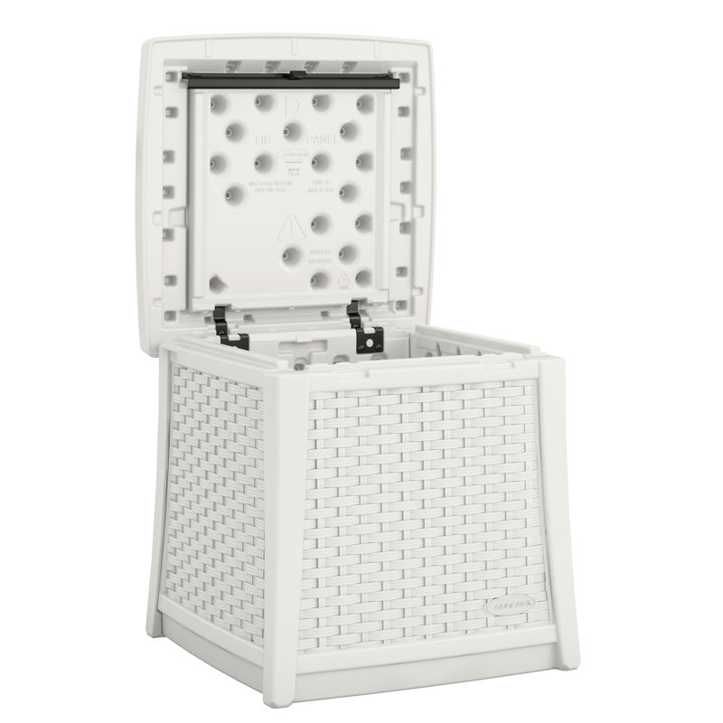 Table de bout en résine tressée avec rangement pour l'extérieur pour l'extérieur L 18,75 po x P 18,75 po Suncast, fabriquée aux États-Unis