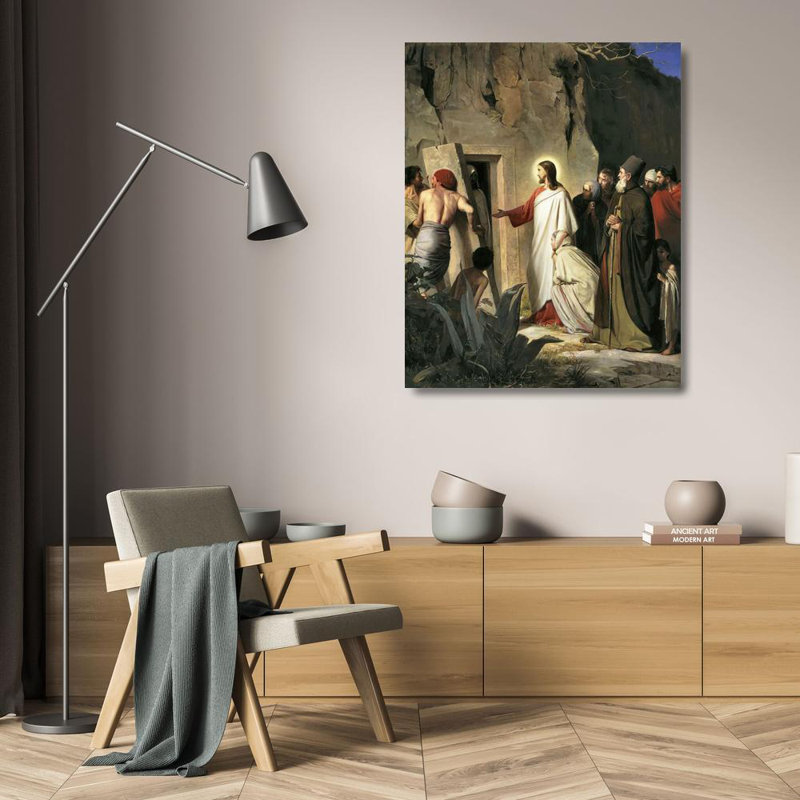 «The Raising of Lazarus» par Carl Bloch - Art mural sur toile tendue avec châssis, H 24 po x l 17 po