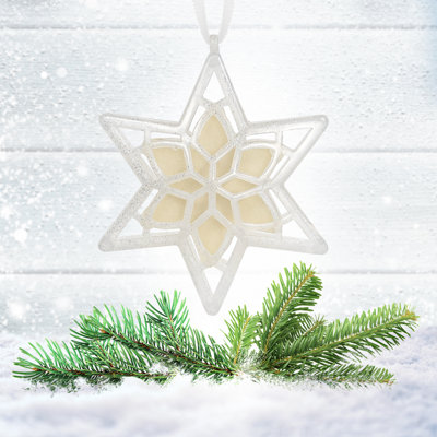 Scented Star Ornament, White Winter Fir