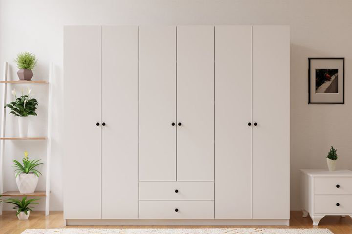 Ballico 6 Door Manufactured Wood Wardrobe