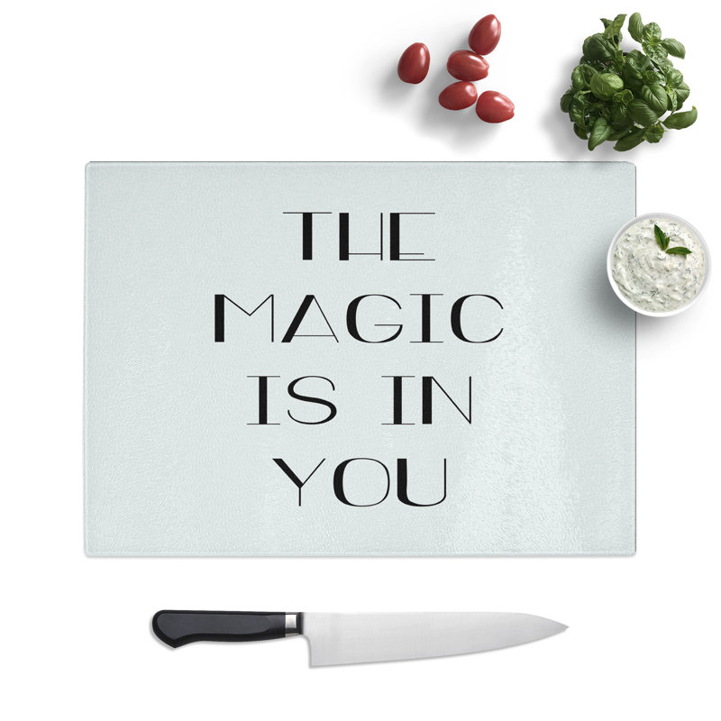 The Magic Is in You Typography Chopping Board, 28.5cm W x 39cm L