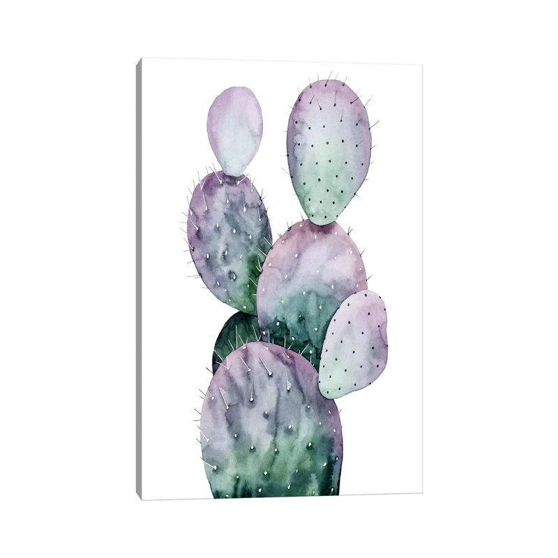 Purple Cactus II by Grace Popp - Wrapped Canvas Painting, 45.72cm H x 30.48cm W x 1.91cm D