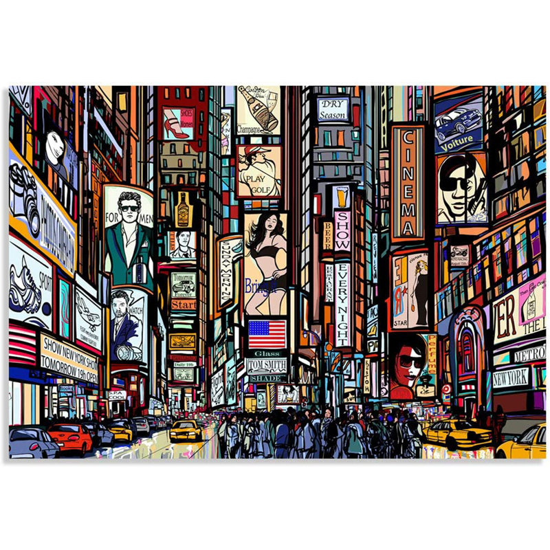Busy Street in the City Wall Mural, 66" L x 96" W