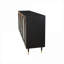 Armoires, armoire de rangement minimaliste noir mat avec 4 portes en verre | Noir | Panneau de fibres à densité moyenne + verre