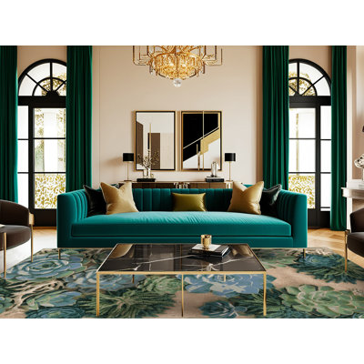  Washable Seaside Succulents Coastal Area Rug