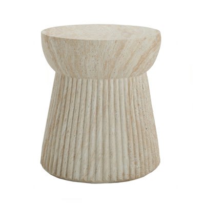 Table d'appoint d'extérieur en béton de travertin