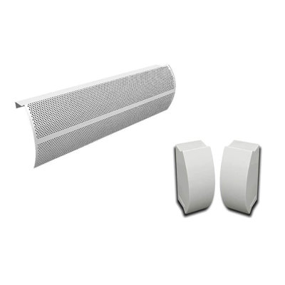Baseboarders Elliptus Galvanized Steel Easy Slip-on Baseboard Heater Cover Set - White | Heater Cover and Endcaps Included
