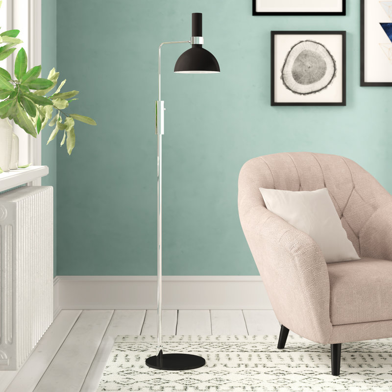 Keanu 146cm Task Floor Lamp, Black/Chrome