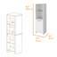 Garde-manger Eiffel, deux tablettes extérieures, armoire à une porte, deux tablettes intérieures - blanc