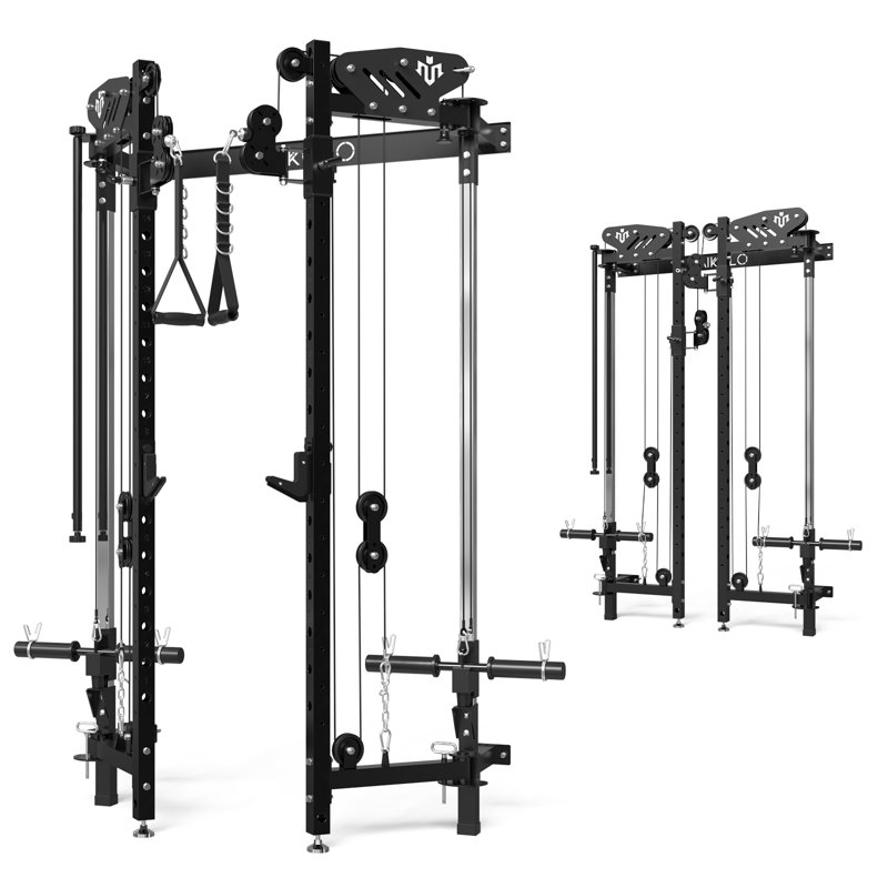 Support électrique mural pliable avec câble croisé et dérivation Lat - 5-en-1, Noir