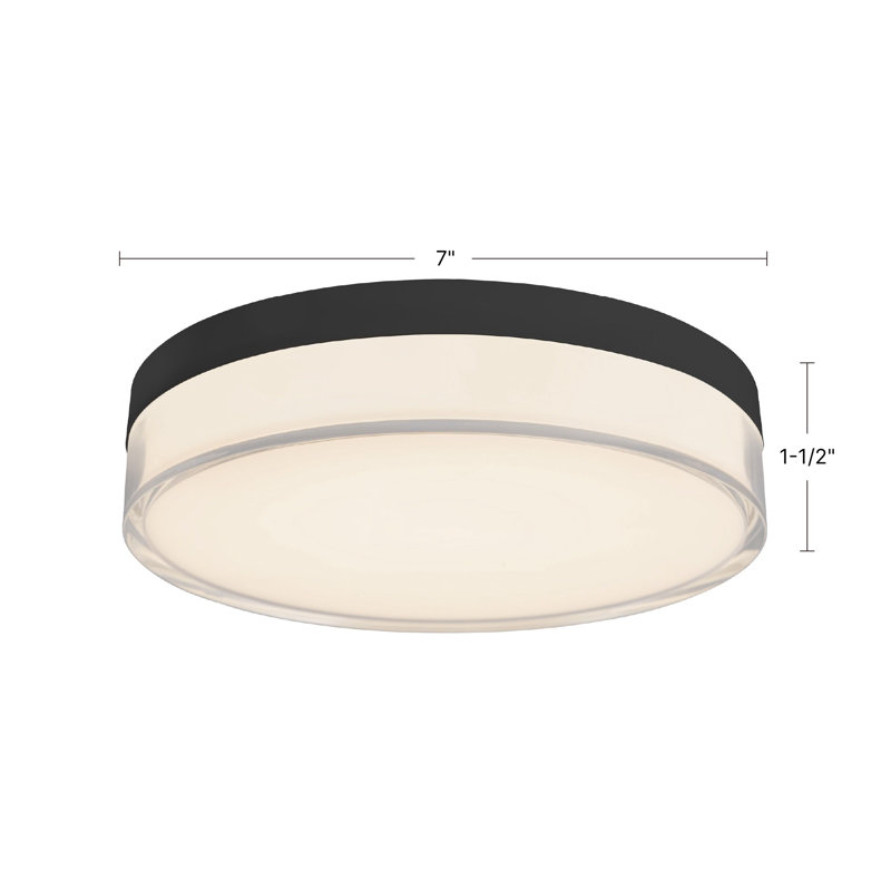 Quara 7-in Black dimmable LED Flush Mount, White