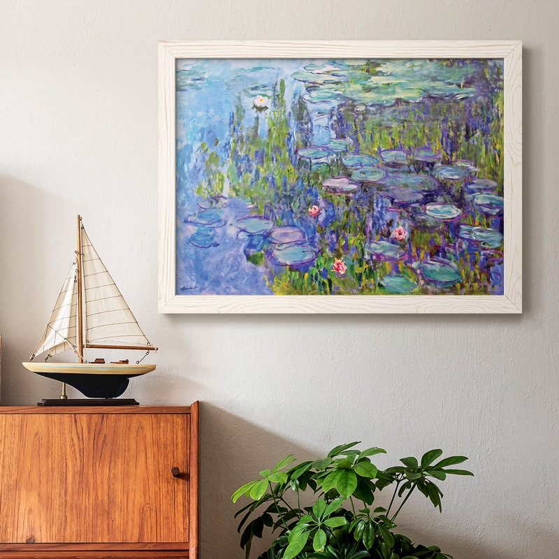 Nymphéas, 1914, impression sur toile encadrée, Blanc, H 18 po x l 26 po x P 1,5 po