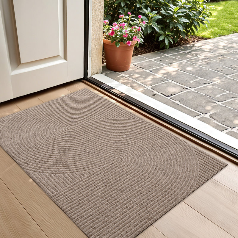 Non-Slip Low Profile Door Mat, 17" W x 30" L, Khaki
