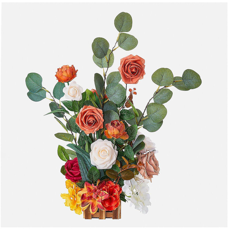 Freestanding Flower Arrangements for Wedding Orange Floral Centerpieces 4 Pcs