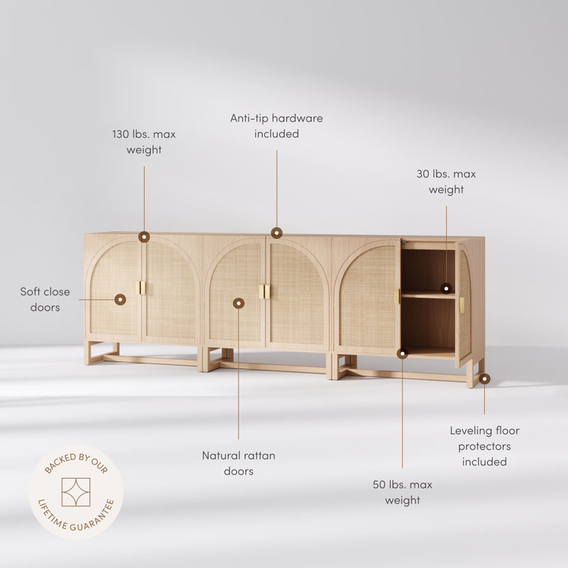 Wood Storage Cabinet Or TV Stand, Raw Oak