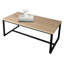 Table basse moderne Bali Coastal avec plateau en bois naturel et pieds en métal noir