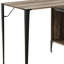 Rustic Oak Writing Desk With Hidden Storage Behind Sliding Barn Door, Metal Leg Frame, Cord Management Kit Pouch Work Door Compartments, Support, Arrangement Case-265127099