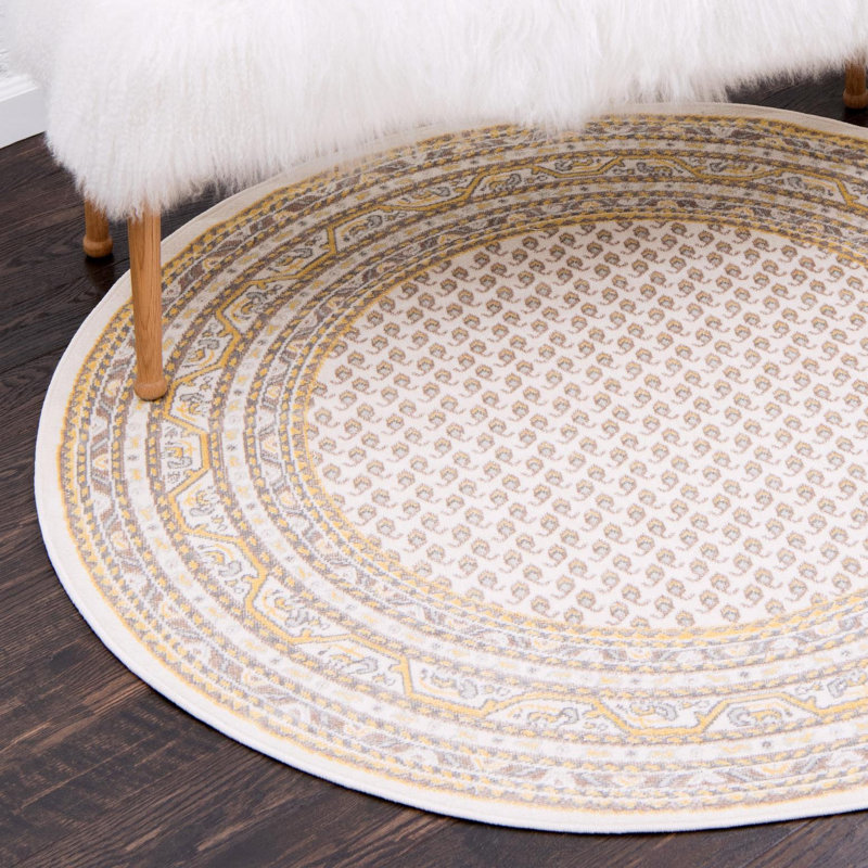 Swinson Geometric Indoor Rug, Round 3'7"