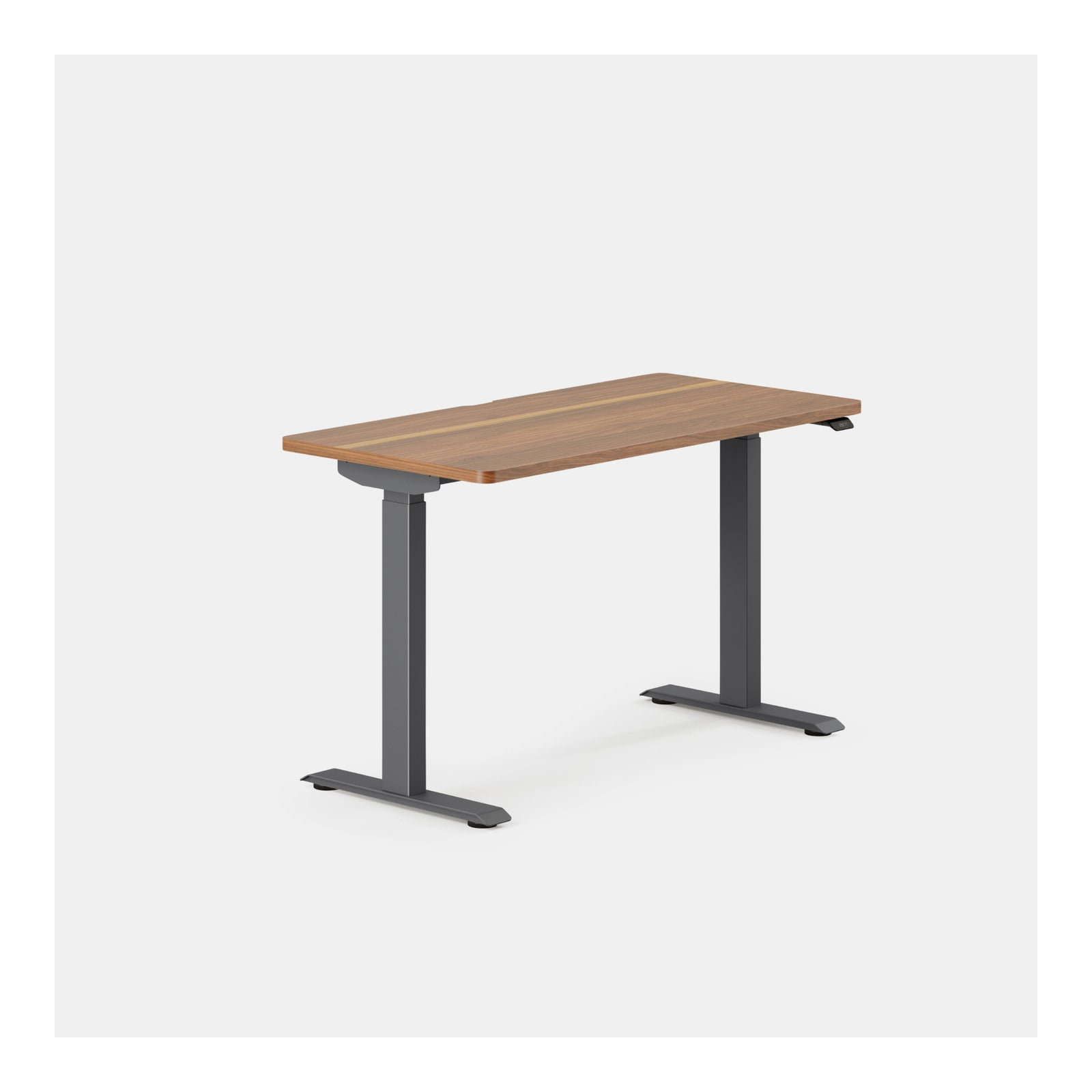 Duo Standing Desk, Charcoal, 47.3" H x 48" W x 24" D, Walnut