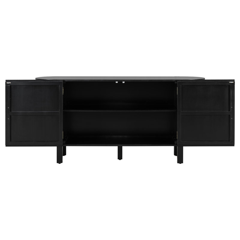 59.8 " W Solid Wood Sideboard, Black