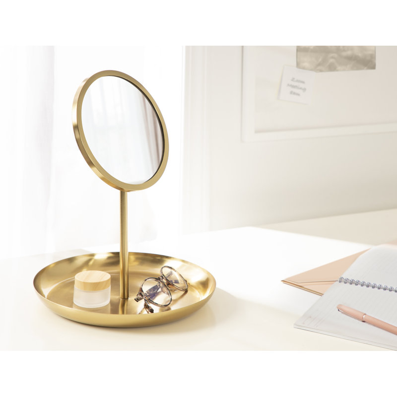 Idria Tabletop Makeup Mirror, Gold