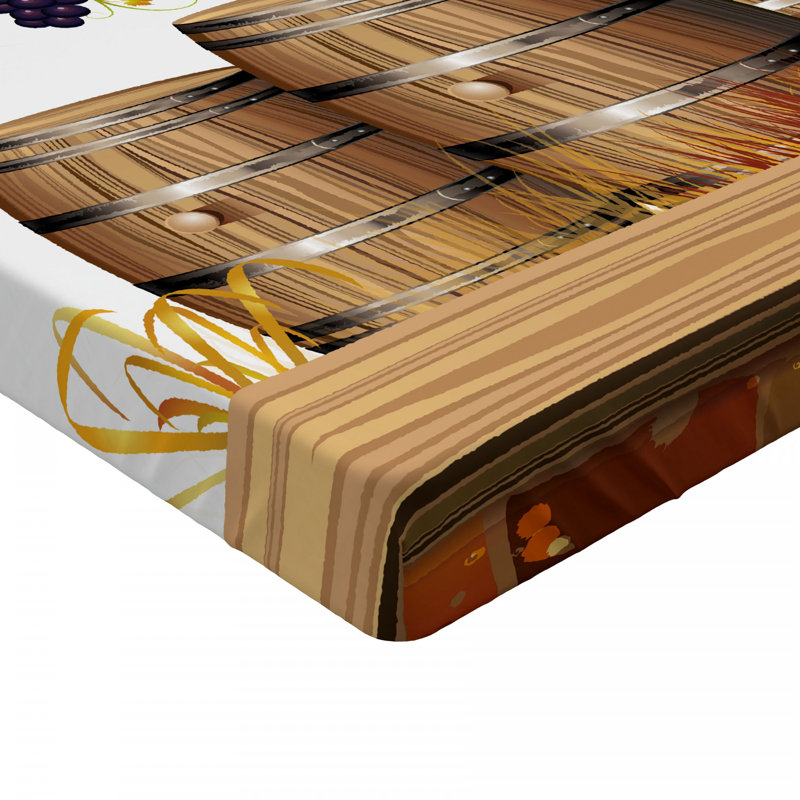 Twin White Microfiber Fitted Sheet with Autumn Print