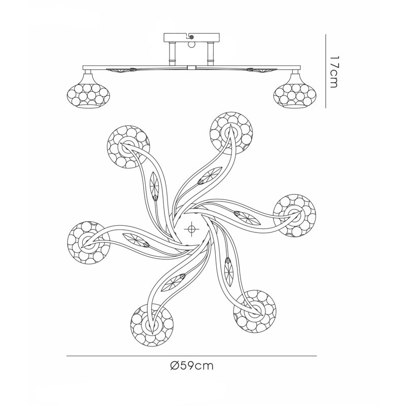 Eberly 6 - Light Unique/Statement Chandelier, French Gold
