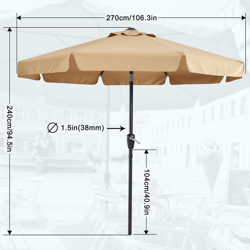 Cania Tilt Market Parasol, 203cm H x 230cm W x 230cm D, Beige