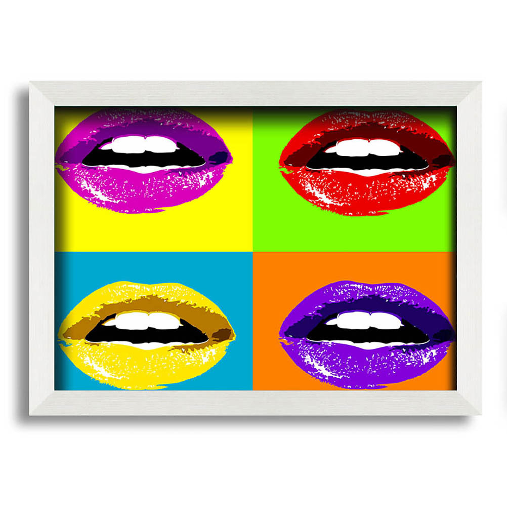 Vibrierende Pop Art Lippen Gerahmter Druck Wandkunst