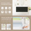 Armoire de salle de bain flottante murale moderne entièrement assemblée de 48 po avec lavabo à surface solide et tiroirs à fermeture en douceur avec lavabo