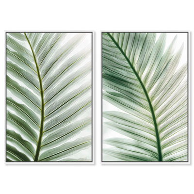 Foliage Duo Framed Canvas Print Christian Wall Art Set by Art Remedy, White Frame, 30 x 45