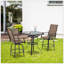 Ensemble de 2 tabourets de bar pivotants d'extérieur avec accoudoirs, chaises de patio à hauteur de bar avec cadre en acier pour balcon, bord de piscine, arrière-cour, brun