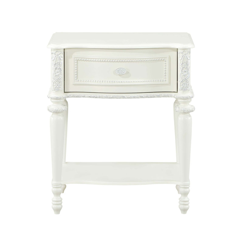 Table de chevet finition ivoire 1 tiroir