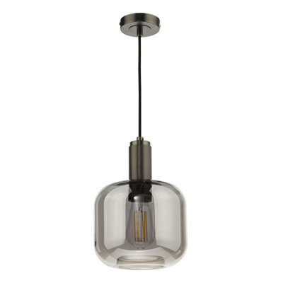 Nikolas 1LT SUSPENSION KNURLED CW SMOKED GLASS