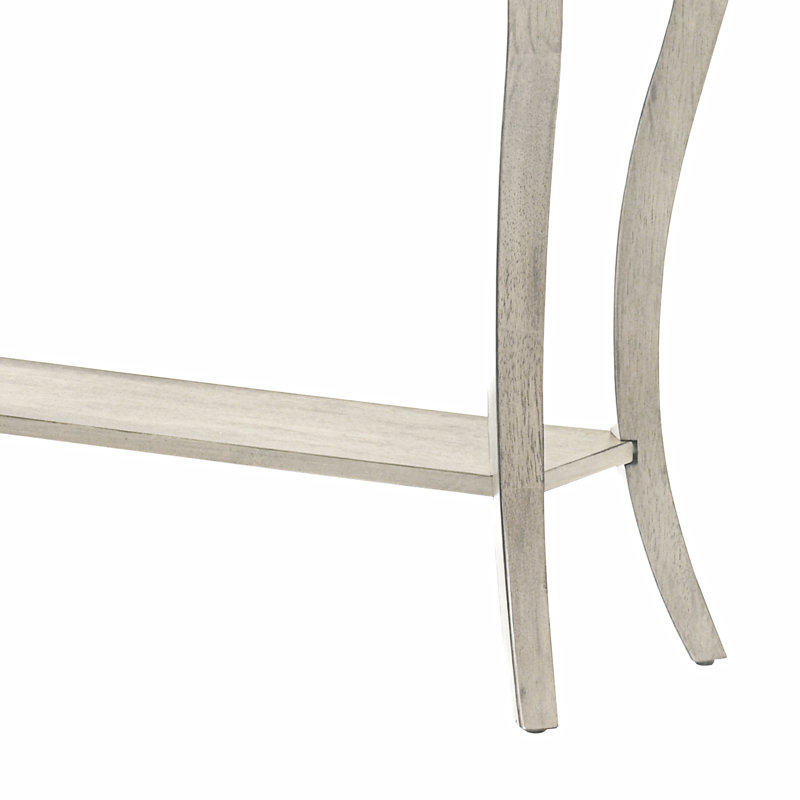 Console en bois massif avec tablette Locke 35,4, Blanc antique