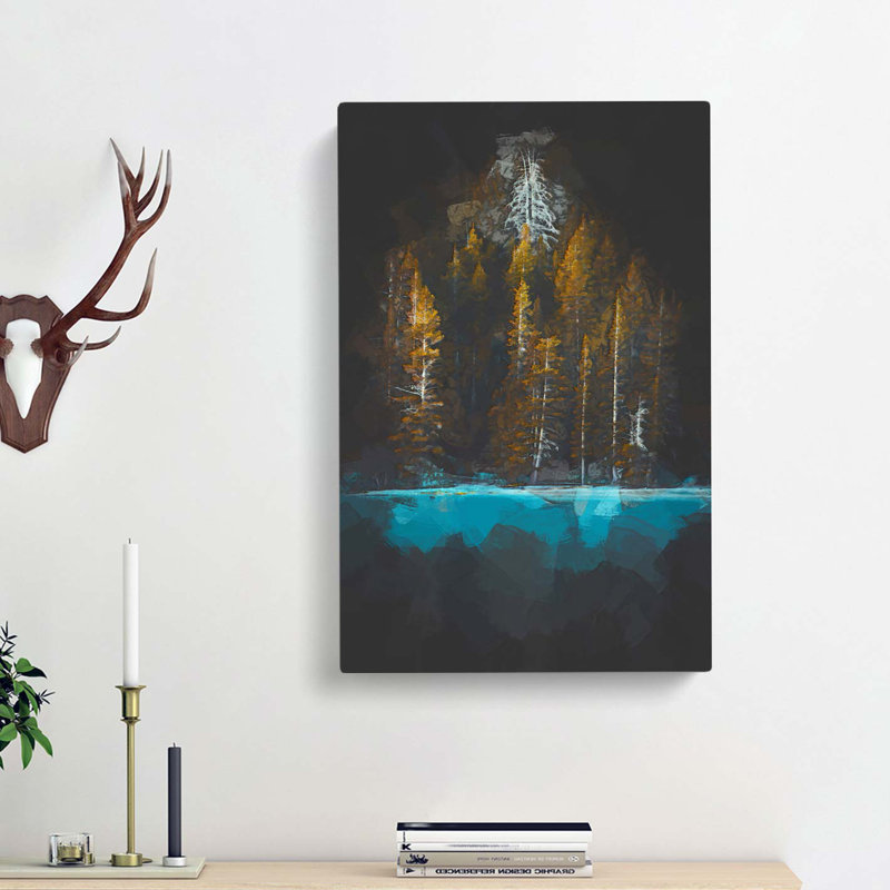 Lake In Yosemite California In Abstract - Wrapped Canvas Painting, 91cm H x 60cm W x 3cm D