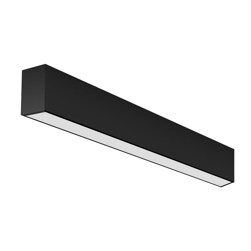 4-Foot Surface Mounted Linear Light, 3000K, 3000 Kelvins, Black, 2.76" H x 48.5" W x 2.17" D