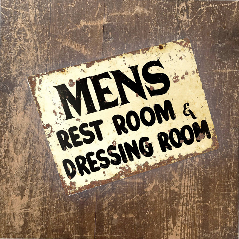 Men Rest Room & Dressing Room - Metal Vintage Wall Sign
