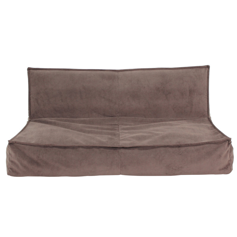 Microfiber / Microsuede Bean Bag Sofa, Mocha Microfiber/Microsuede