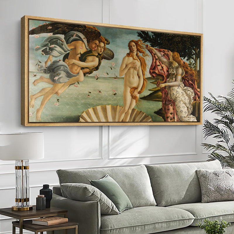 La naissance de Vénus par Sandro Botticelli, art moderne, H 30 po x l 60 po, Naturel